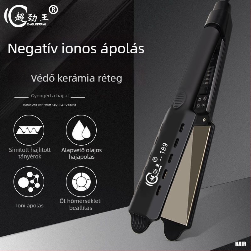 Super King turmalin-kerámia 31 mm+ haj simító és göndörítő vas, AC táplálású, nedves/száraz használat, 15 fokozat hőmérsékletszabályozás