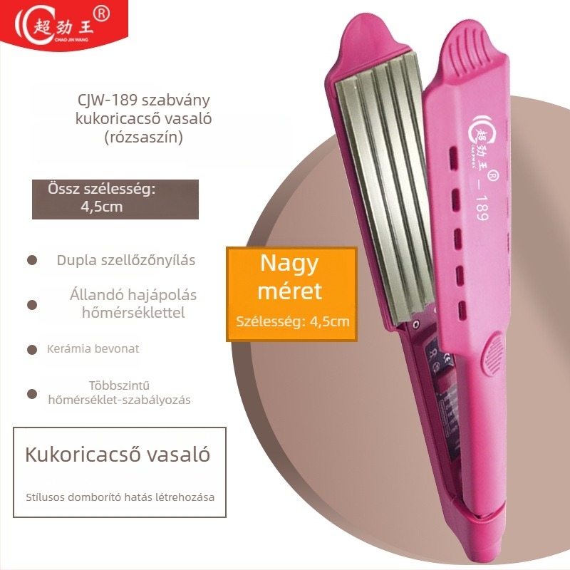 Super King turmalin-kerámia 31 mm+ haj simító és göndörítő vas, AC táplálású, nedves/száraz használat, 15 fokozat hőmérsékletszabályozás