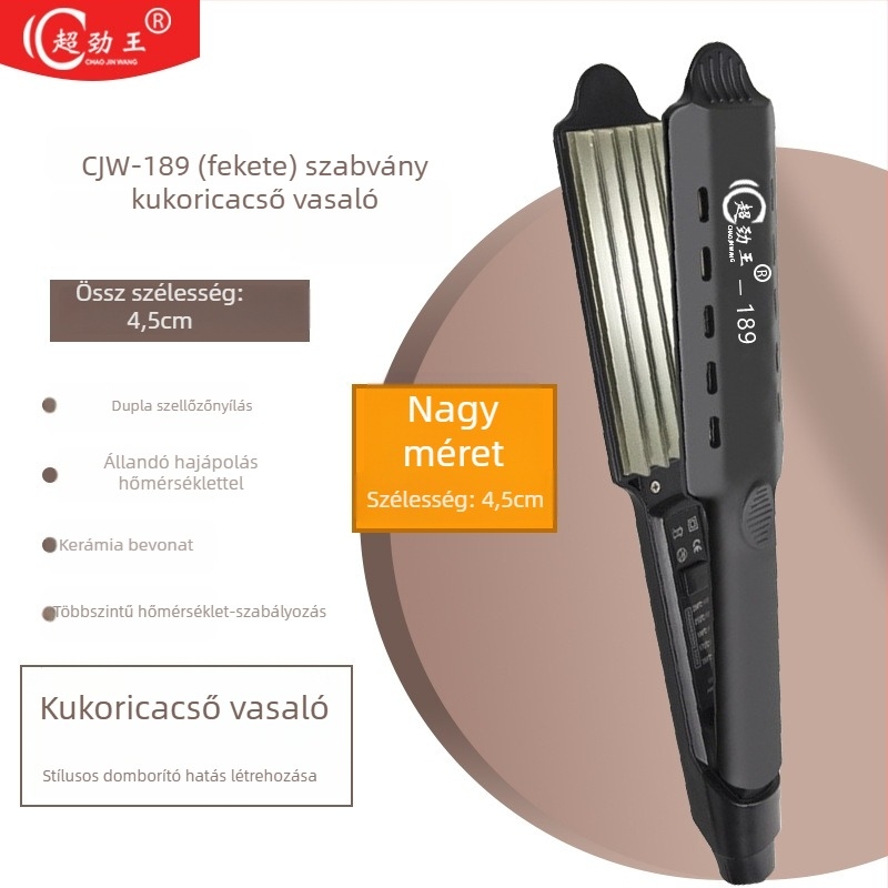 Super King turmalin-kerámia 31 mm+ haj simító és göndörítő vas, AC táplálású, nedves/száraz használat, 15 fokozat hőmérsékletszabályozás