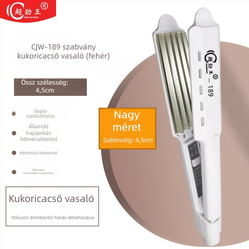 Super King turmalin-kerámia 31 mm+ haj simító és göndörítő vas, AC táplálású, nedves/száraz használat, 15 fokozat hőmérsékletszabályozás