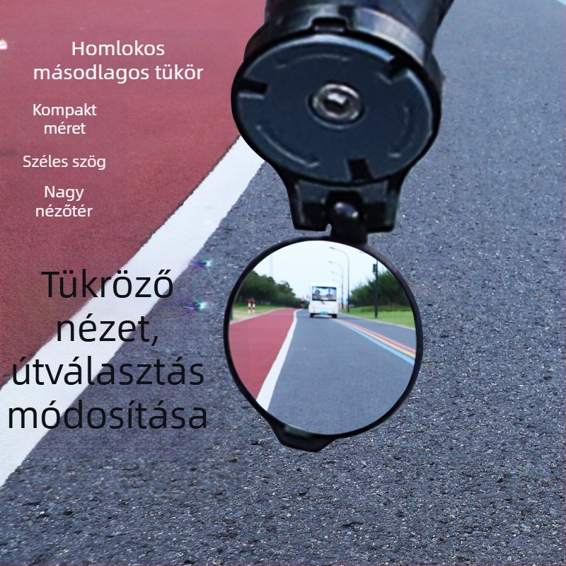 Országúti kerékpár kormányvégére szerelhető visszapillantó tükör, mini, összecsukható, akril konvex tükör, 60 g, anyag PC+PA
