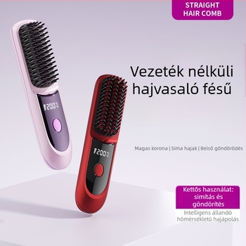 Vezeték nélküli hajvasaló és göndörítő kerámiás fűtéssel, 3 fokozatú hőmérséklet-szabályozás, 35 W