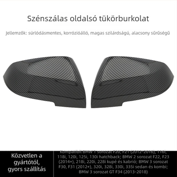 Visszapillantó tükrötok;? Provided translation: Visszapillantó tükörház, snap-on típus, BMW 1234 sorozat F20F30F35F32F36-hoz; ABS+PC anyag; síktükör