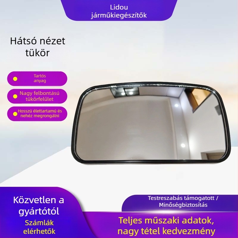 Hátsó nézet tükör, görbe, vákuumos rögzítés, üveg lencsés tükör, állítható szög, kompatibilis tricikli/skuter/teherautó