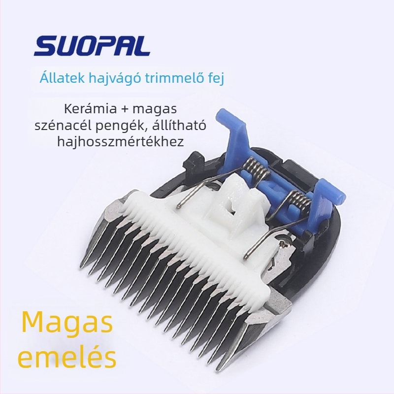 Kutyák ápolására szolgáló vágófej kerámia pengével, átlátszó ház, vízálló, univerzális illeszkedés, alacsony zaj 36–45 dB, akkumulátor nélkül