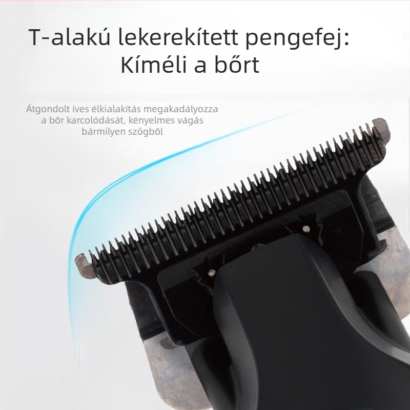 Férfi hajvágó, újratölthető, univerzális használat, brushless motor, rozsdamentes acél pengék, szalonminőségű elektromos trimmelő