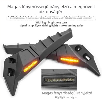 JS ABS rögzített szárnyas hátsó tükör LED-es fénnyel, műanyag és üveg kialakítással, kompatibilis Spring Breeze 250SR/450SR és Tournament 250/600 modellekkel