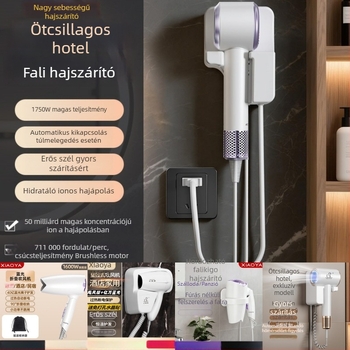 Fali hajszárító – 1000W, 220V, hideg/meleg levegő, túlmelegedés elleni védelem