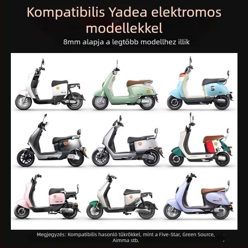 Elektromos kerékpárhoz/robogóhoz hátsó visszapillantó tükör, univerzális modell, HD élesség, rezgésszűrés, széles látómező, 8 mm menet