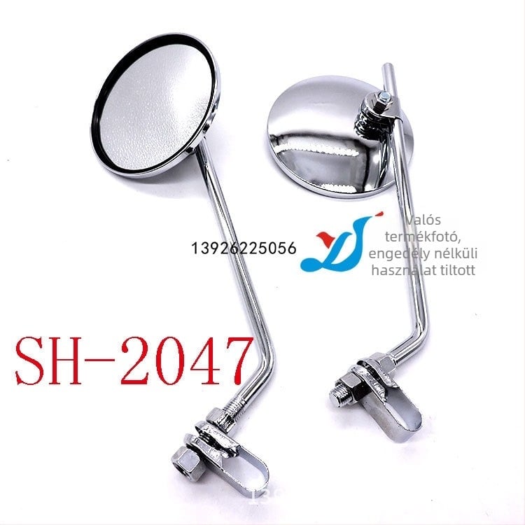 Motorkerékpár visszapillantó tükör, konvex, SH-2047, univerzális, alumíniumozott tükör és fedél