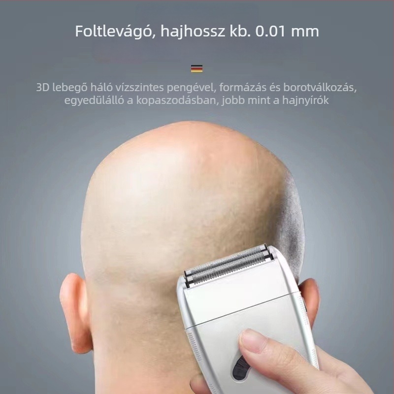 Professzionális hajvágó szalonokhoz — kefés motor, titánium ötvözetű vágófej, beépített 500–800 mAh akkumulátor, 3–6 órás üzemidő, zaj 36 dB alatt
