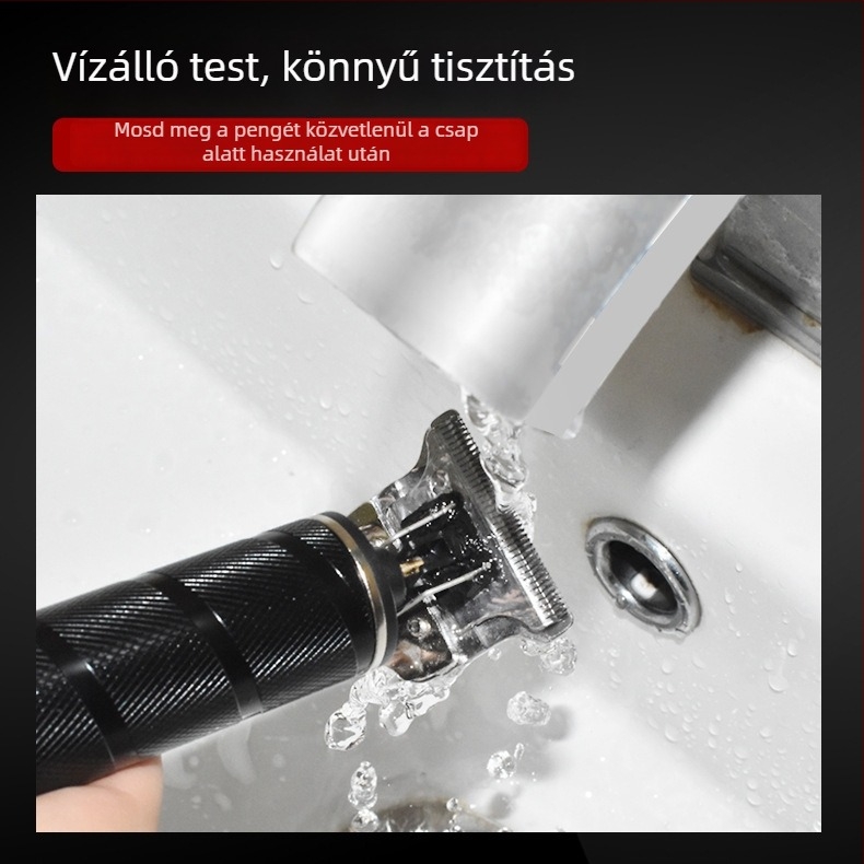 USB-töltésű elektromos hajvágó, rozsdamentes acél vágófej, vízálló, vízmentes tisztítás, felnőtteknek