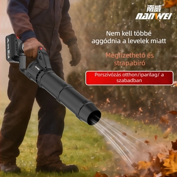 Nanwei lítium-akkumulátoros légfúvó, ipari osztályú, nagy teljesítményű, 3C tanúsítvány, AC/DC ≤50V kompatibilis porhoz, levelekhez és hóhoz