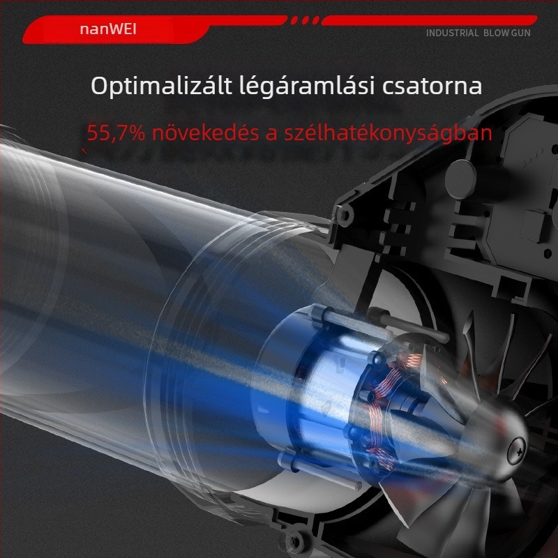 Nanwei lítium-akkumulátoros légfúvó, ipari osztályú, nagy teljesítményű, 3C tanúsítvány, AC/DC ≤50V kompatibilis porhoz, levelekhez és hóhoz
