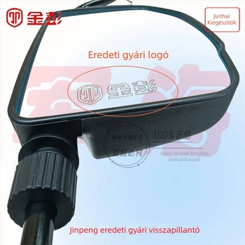 Elektromos tricikli hátsó tükör, félkupolás kialakítás, háromszemű reflexor, hosszú rögzítőcső