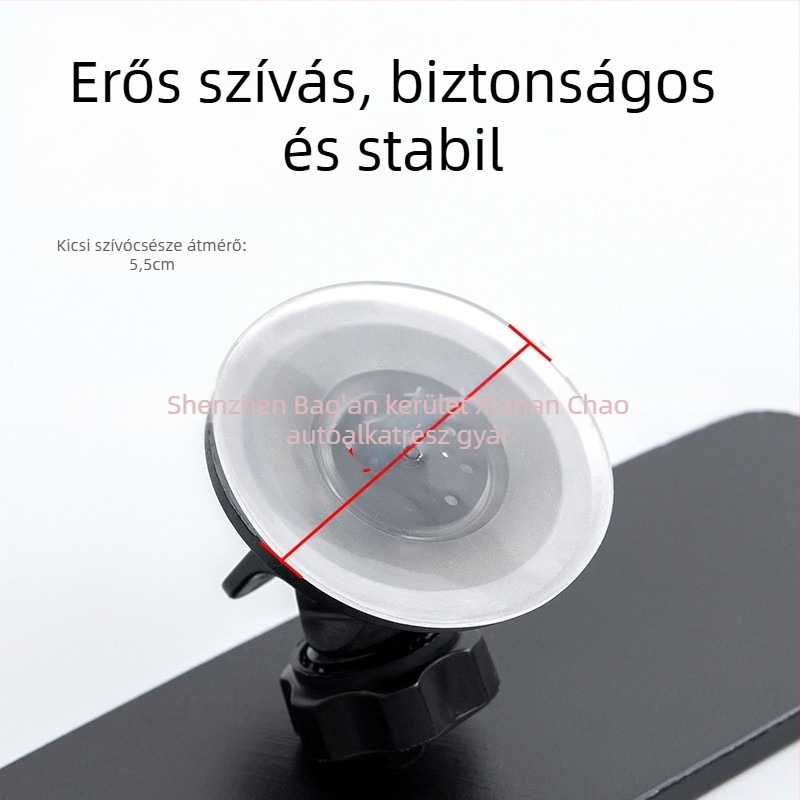 Autó visszapillantó tükör vákuumrögzítéses, sík tükör, üveg, energia nélkül, univerzális modell