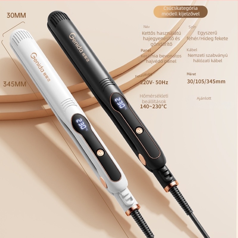 3-in-1 hajvasaló és göndörítő, nedves-száraz használat, PTC fűtés 31 mm, 110–240 V, 40 W