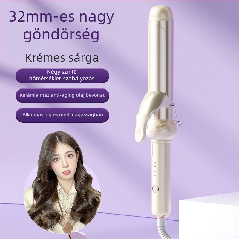 Három az egyben göndörítő vas nedves és száraz hajra: kerámiabetét, negatív ionok, égés elleni védelem és automatikus kikapcsolás — 40 W