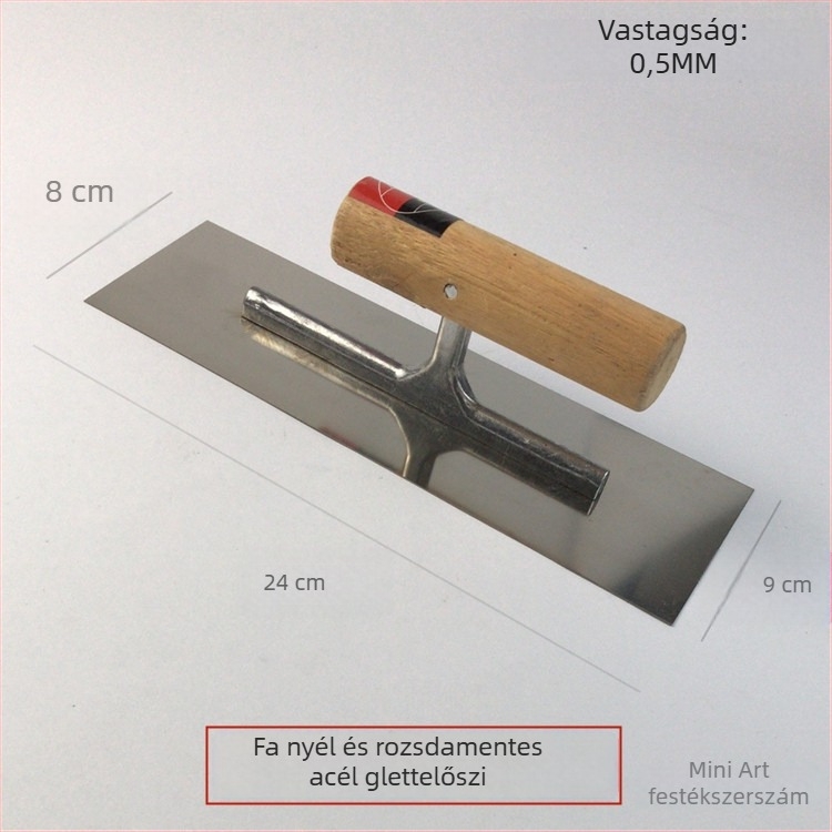 Rozsdamentes acél glettelő kés tenceléshez és simításhoz