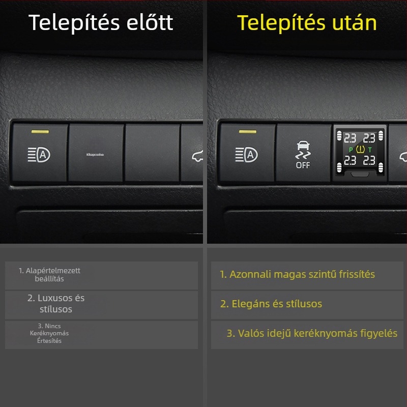 Loyal Guard gumiabroncsnyomás-figyelő a 8. generációs Camry-hoz, beépített, digitális TFT kijelző, elektronikus TPMS, magas precizitás