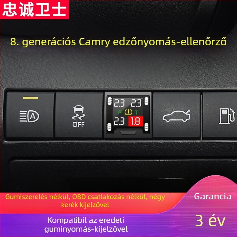 Loyal Guard gumiabroncsnyomás-figyelő a 8. generációs Camry-hoz, beépített, digitális TFT kijelző, elektronikus TPMS, magas precizitás