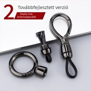 Férfi autókulcstartó, fém, cinkötvözet, egyszerű dizájn, elvesztés elleni védelem.