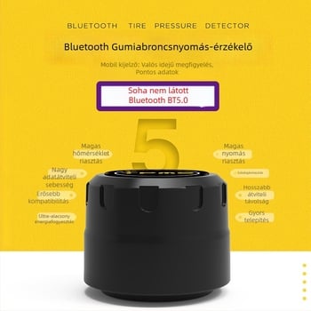 TPMS gumiabroncsnyomás-figyelő rendszer Bluetooth 5.0-val, digitális kijelző, modell V101B, kis- és középkategóriás autókhoz, nagy precizitás