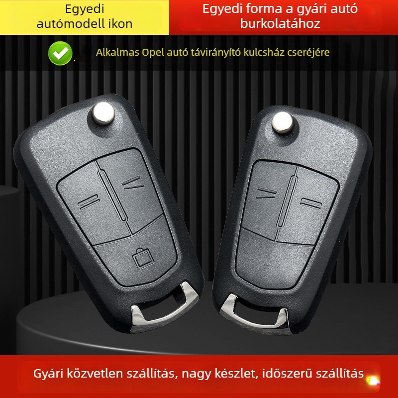 Opel összecsukható kulcstok a távirányítóhoz, OB modell, 2- vagy 3-gombos, fém kulcshéj, APS külső, 42 g