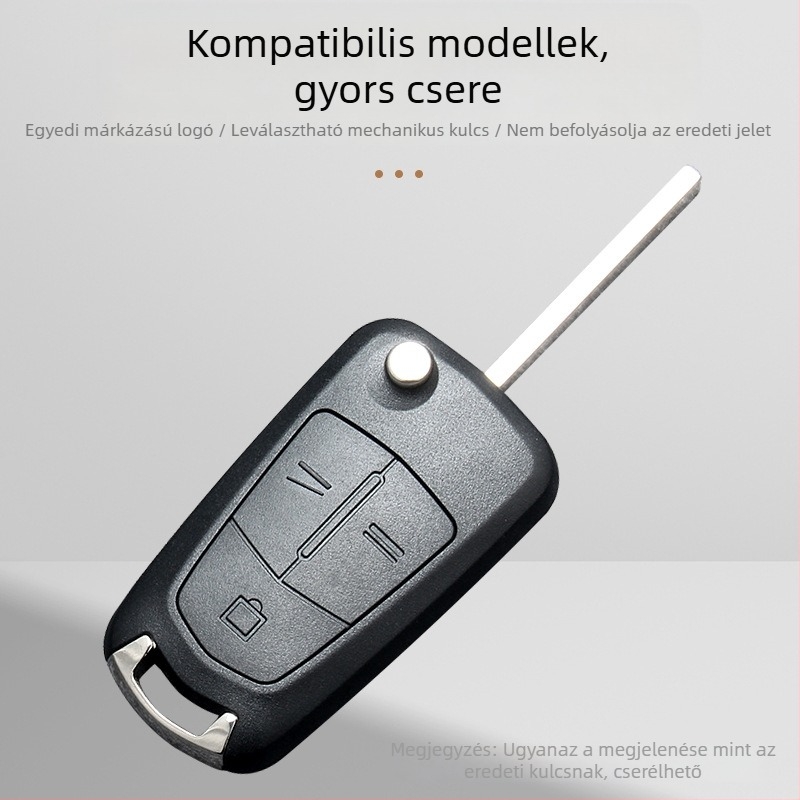 Opel összecsukható kulcstok a távirányítóhoz, OB modell, 2- vagy 3-gombos, fém kulcshéj, APS külső, 42 g
