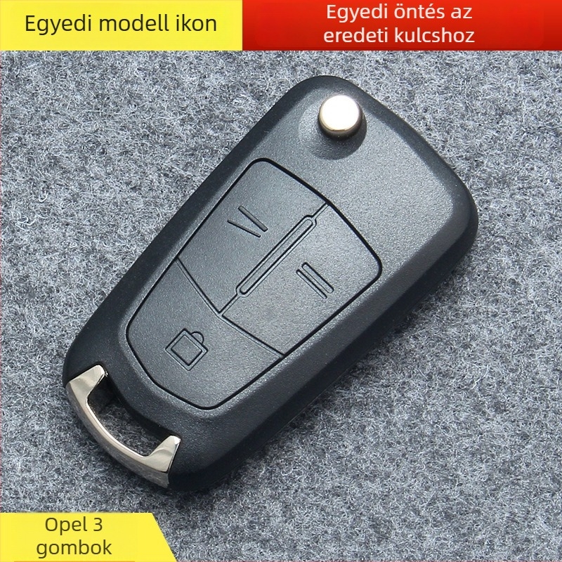 Opel összecsukható kulcstok a távirányítóhoz, OB modell, 2- vagy 3-gombos, fém kulcshéj, APS külső, 42 g