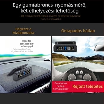 Kuyoule Külső napelemes vezeték nélküli TPMS hangriasztásokkal, magas pontosságú nyomásfigyelő rendszer kis- és közepes méretű autókhoz, modell C260