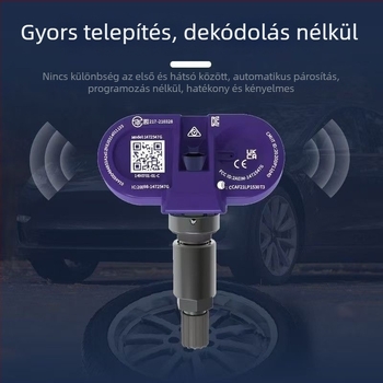 Tesla Model 3/Y/X Bluetooth TPMS szenzor - T50, digitális kijelző, 0-5,8 bar tartomány, nagy pontosságú