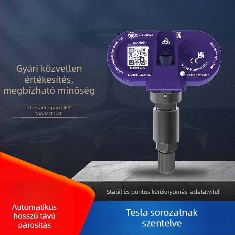 Tesla Model 3/Y/X Bluetooth TPMS szenzor - T50, digitális kijelző, 0-5,8 bar tartomány, nagy pontosságú