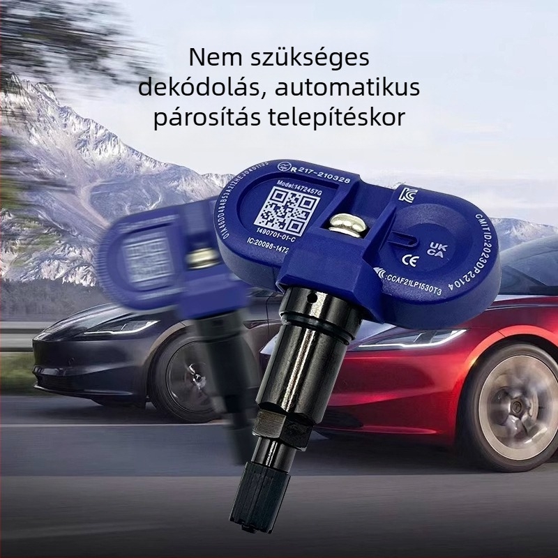 Tesla gumiabroncsnyomás-figyelő rendszer – nagy pontosságú, kettős kijelző, beépített, modell TSL, 0–5,8 bar