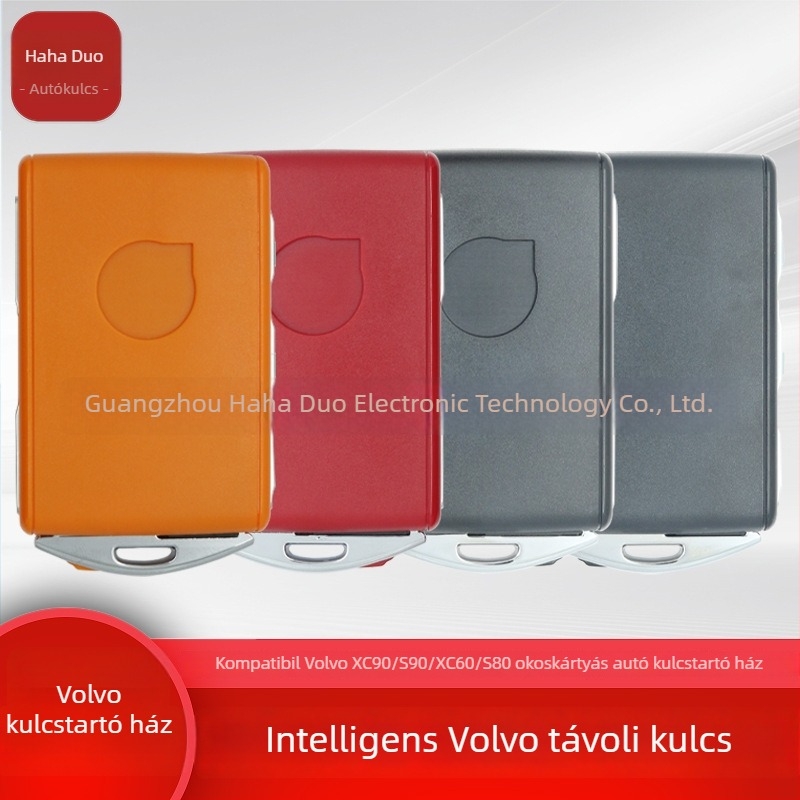 Volvo távirányító kulcs tok — ABS + sárgaréz, kompatibil XC90, S90, XC60, 580; súly 44 g