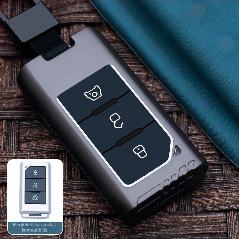 BAIC 212 T01 kulcstartó – cinkötvözet, minimalistus stílusú fémtávirányító védő csattal