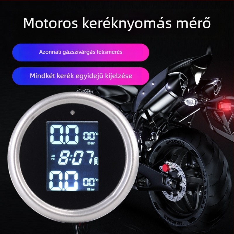 Motorkerékpár gumiabroncs nyomásfigyelő rendszere M1 — Digitális kijelző, hordozható, nyomástartomány 1-5.0 BAR, magas pontosság, kompatibilis motorkerékpárokkal/elektronikus járművekkel/kétkerekű modellekkel