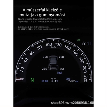 RAV4 TPMS rendszer – eredeti jármű-kijelzővel, digitális kijelző, 24 modell kompatibilitás, RV módosítás