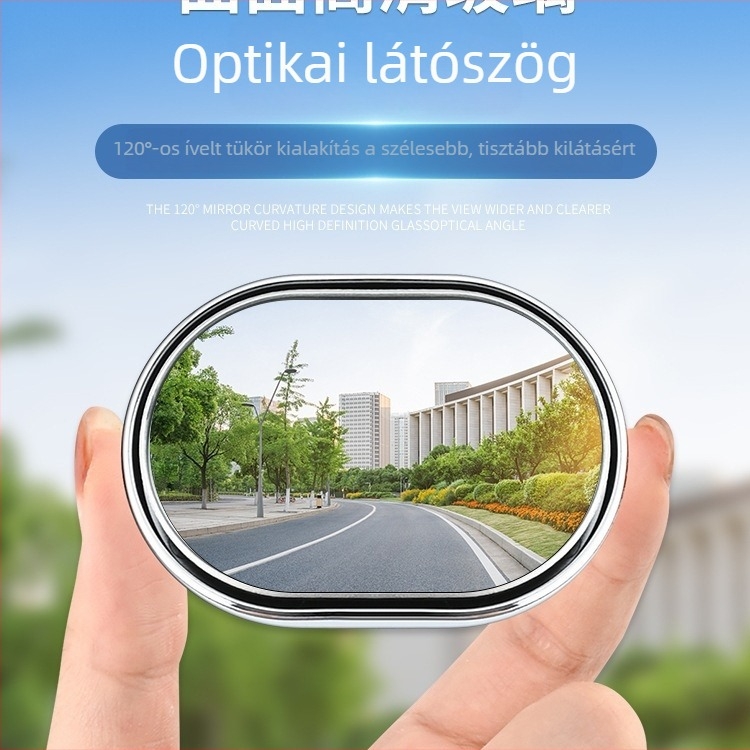Autó holttér segédtükr, kisméretű kör alakú visszapillantó tükör, 360° hátrafelé néző tükör, jobb oldali holttér tükör