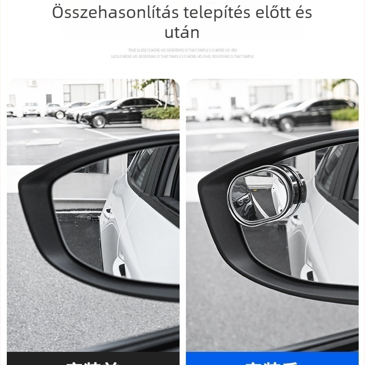 Autó holttér segédtükr, kisméretű kör alakú visszapillantó tükör, 360° hátrafelé néző tükör, jobb oldali holttér tükör