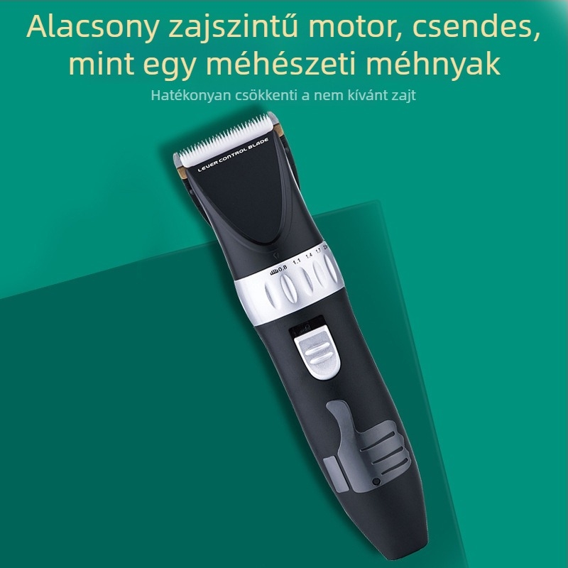 Szalonhasználatra tervezett akkumulátoros hajvágó, titánötvözet pengék, kefés motor, nem vízálló