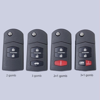 Mazda 2/3/4 távirányító kulcs burkolat – 4 gombos, ABS műanyag, Mazda-4-3 modell kompatibilis