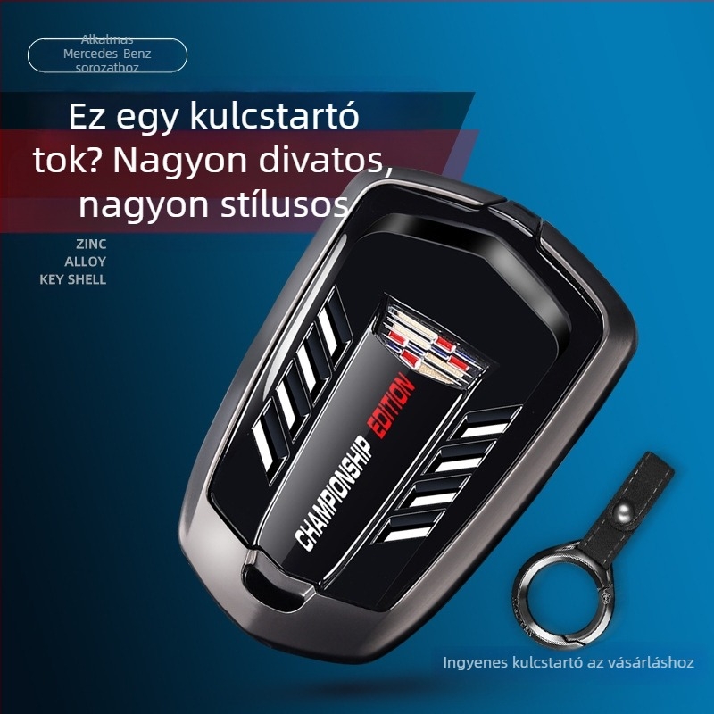 Cadillac kulcs ház XT5/CT5/XT4/XT6/XTS/CT6-kompatibilis, fém csattal (Anyag: cink-ötvözet + ABS; Stílus: üzleti; Testreszabás elérhető)