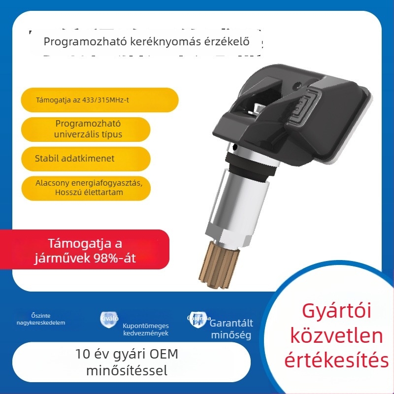 Cyboton Univerzális keréknyomás-figyelő rendszer programozható érzékelőkkel, Bluetooth és OBD kettős sávval, digitális kijelző, 0–8 bar tartomány, modell 65-L