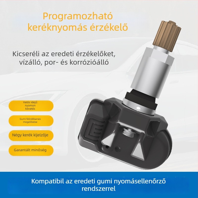 Cyboton Univerzális keréknyomás-figyelő rendszer programozható érzékelőkkel, Bluetooth és OBD kettős sávval, digitális kijelző, 0–8 bar tartomány, modell 65-L