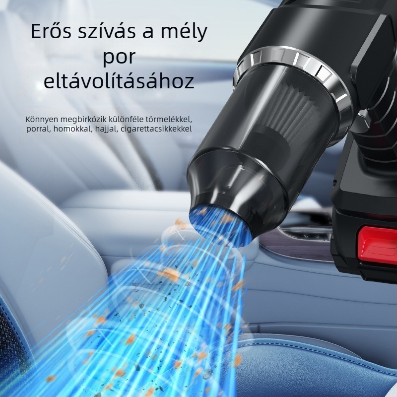Vezeték nélküli kézi porszívó autóhoz és otthonhoz, erős szívóerővel, hordozható, multifunkciós modell
