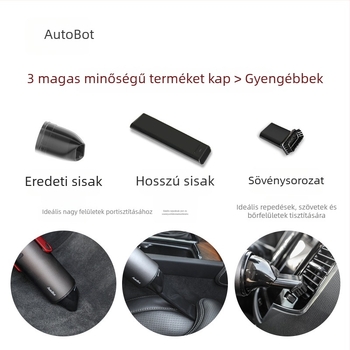 AutoBot hordozható autó-porszívó, vezeték nélküli (7.4V, 80W, 5500Pa szívóerő, újratölthető)