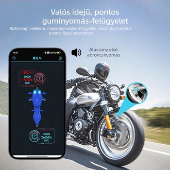 Malide Bluetoothos TPMS motorkerékpárhoz, Külső szenzor, Univerzális Bluetooth-verzió