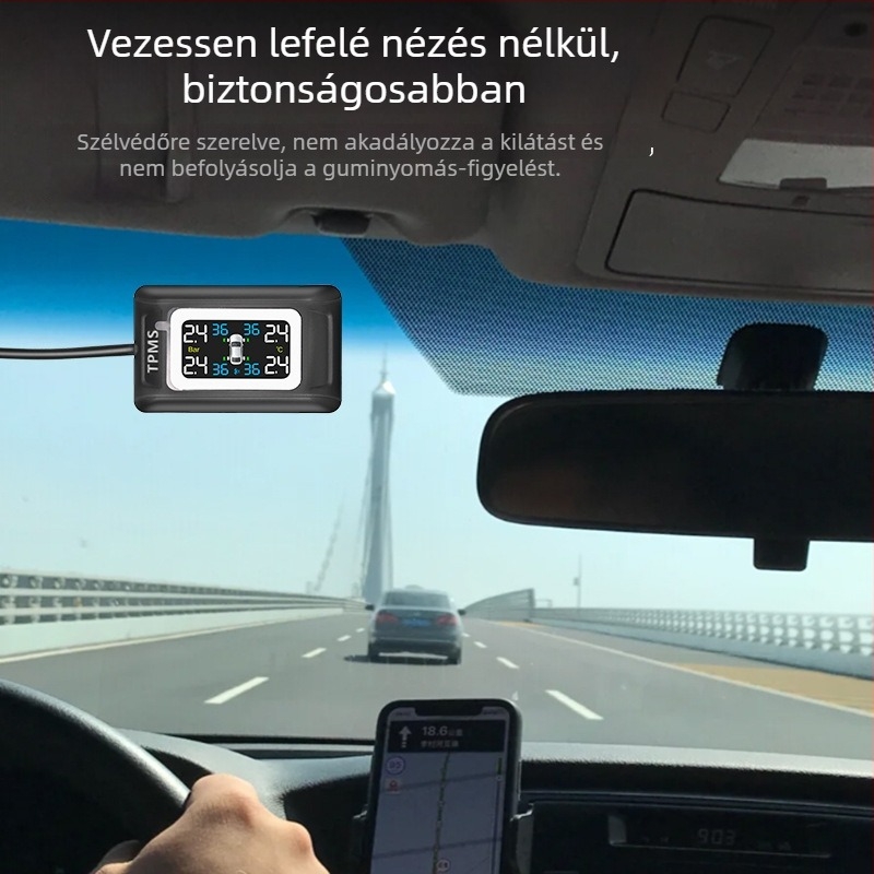 Ji-hyun hordozható abroncsnyomás-monitor, nagy precizitású, minden járműhöz, belső és külső abroncsnyomás mérésére