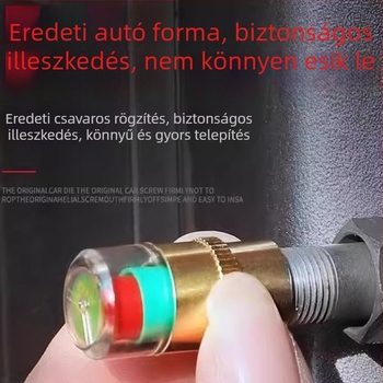 Gumiabroncsnyomás-mérő — univerzális, nagy pontosságú detektor, anyagok: rozsdamentes acél, rézmag, műanyag mag